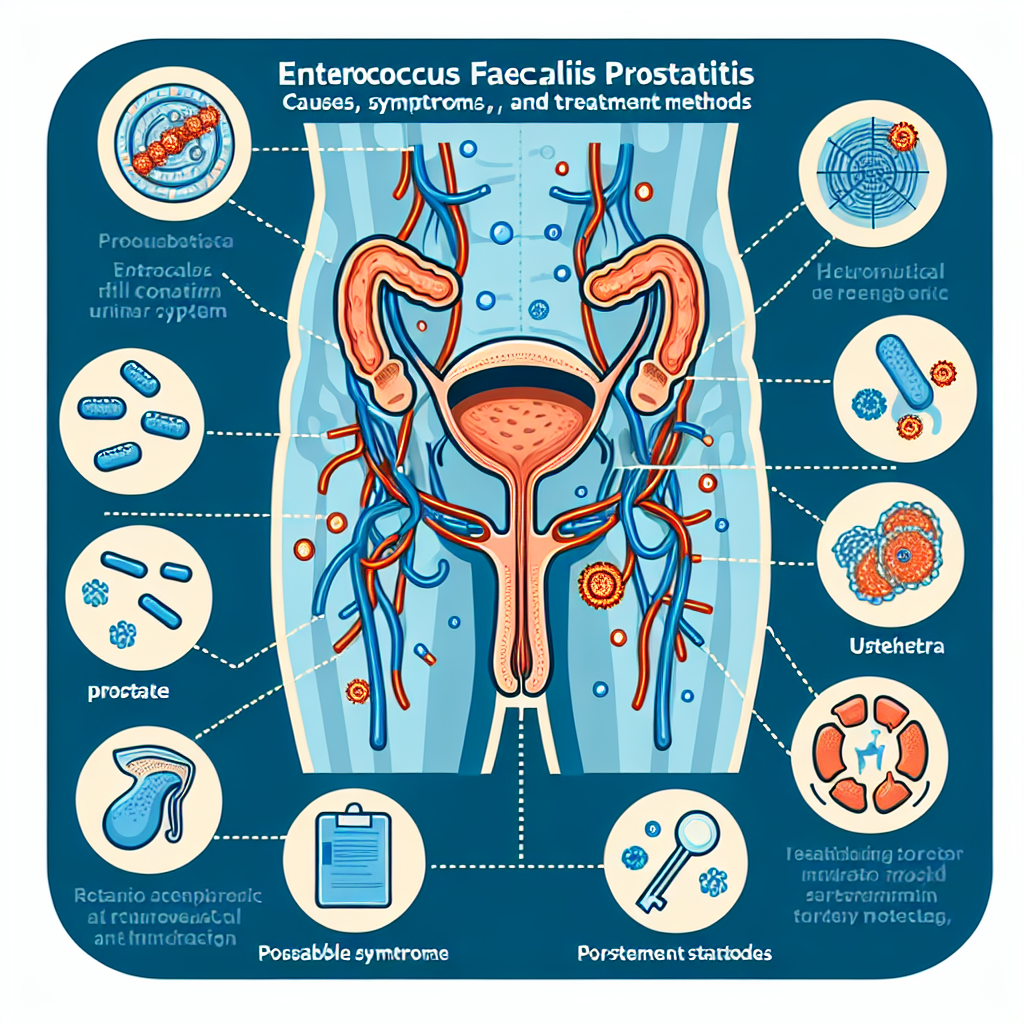 Enterococcus faecalis bakterisinin neden olduğu prostatit semptomları ve tedavi yöntemleri hakkında bilgi sağlayan görsel.