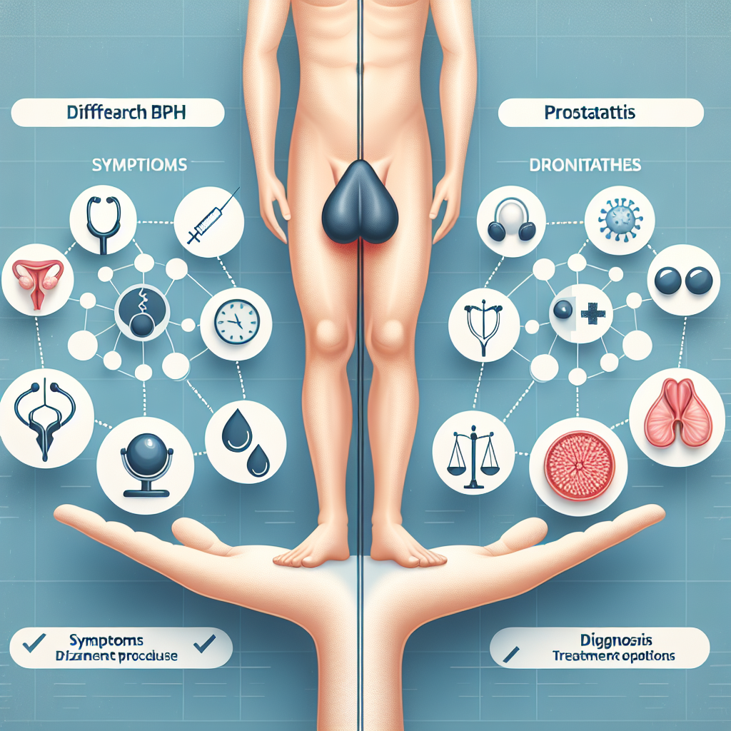 BPH ve prostatit arasındaki farklılıkları anlatan görsel.